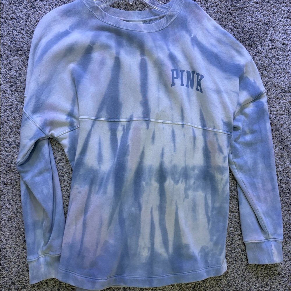 PINK Victoria's Secret tye dye blue Sweatshirt